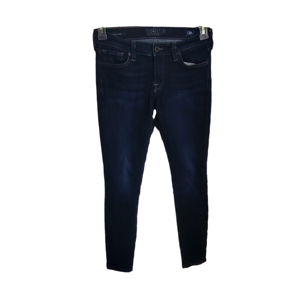 Lucky Brand Charlie Skinny Jeans Womens 2/26 Dark Wash Indigo Orta Premium Denim